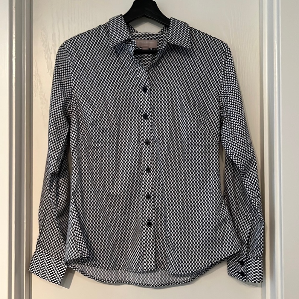 Wmn Banana Republic Factory Non Iron Long Sleeve Button Down Slim Top Size 10P
